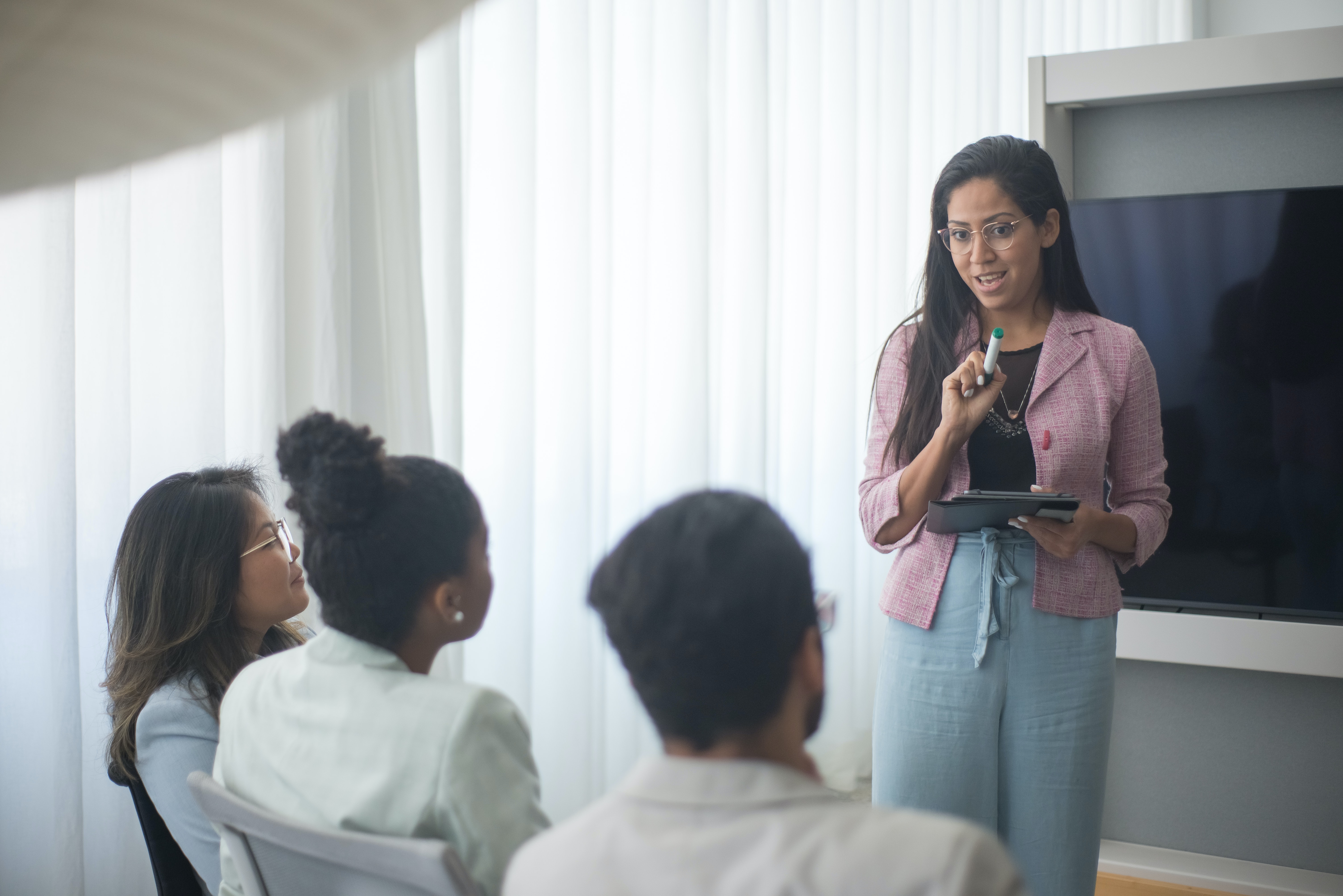 Woman giving a presentation