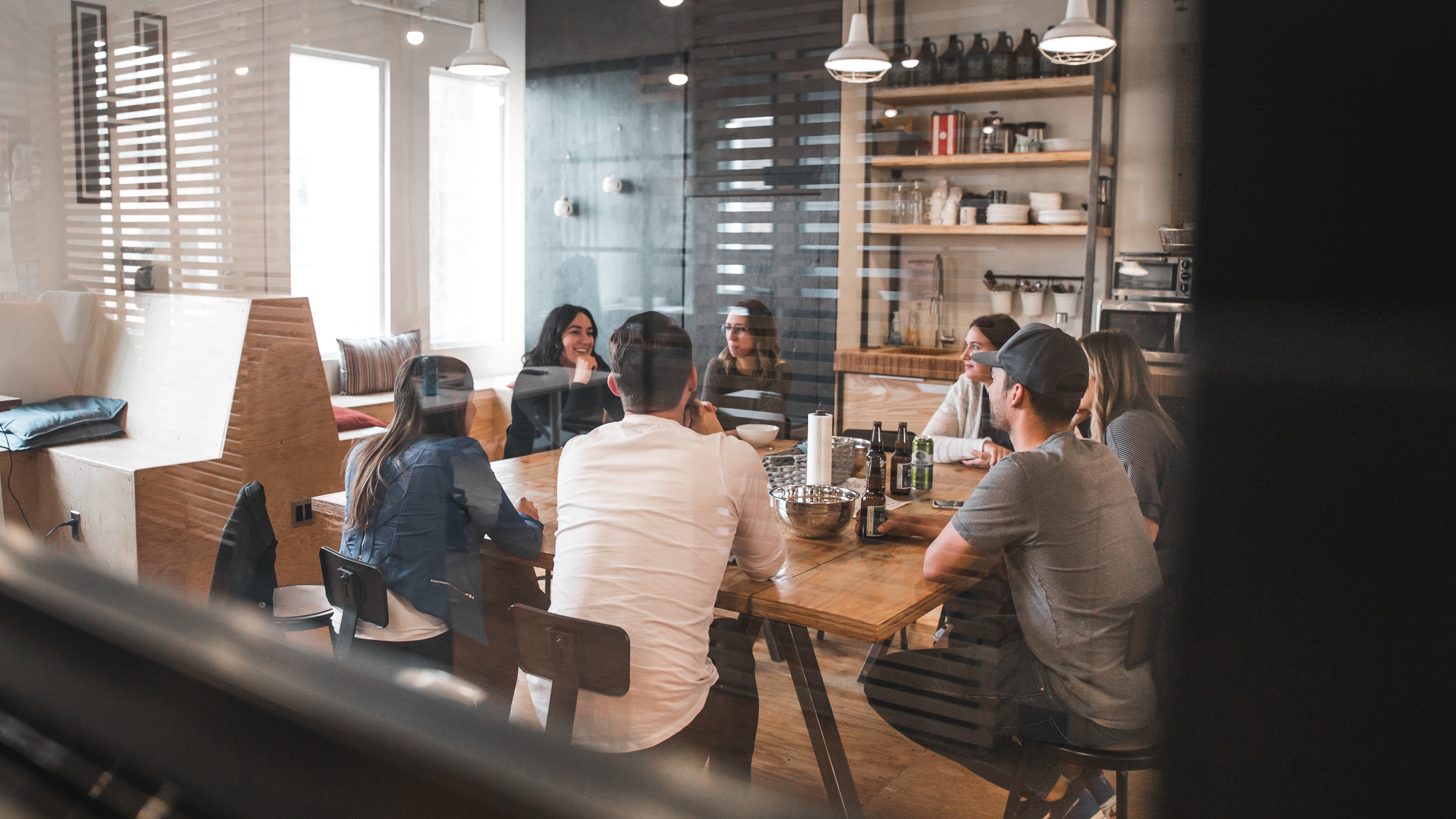 people sitting around table