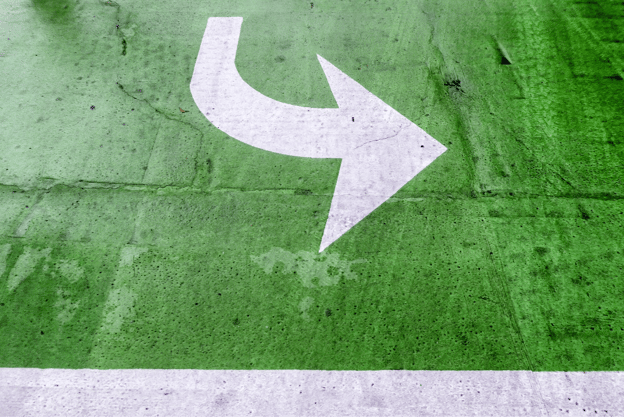 arrow painted on the road